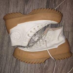 Converse Women's White and Tan High-Top Sneakers